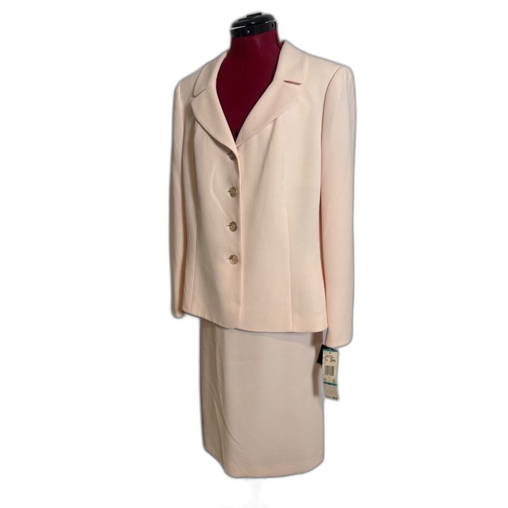 NWT Kasper Skirt Suit Women's Size 16 Pink 2-Piece Set Blazer & Skirt - Picture 4 of 14